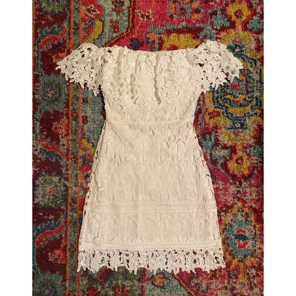 Off the Shoulder Lace Dress - Picture 1 of 6